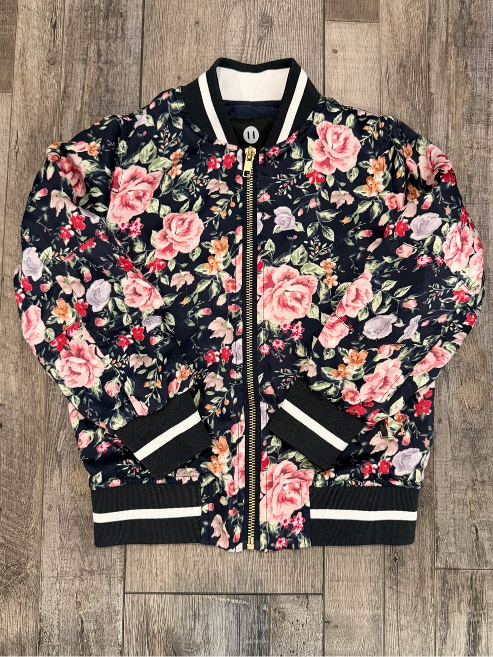 🌸 Beau Hudson floral bomber jacket. Size 4